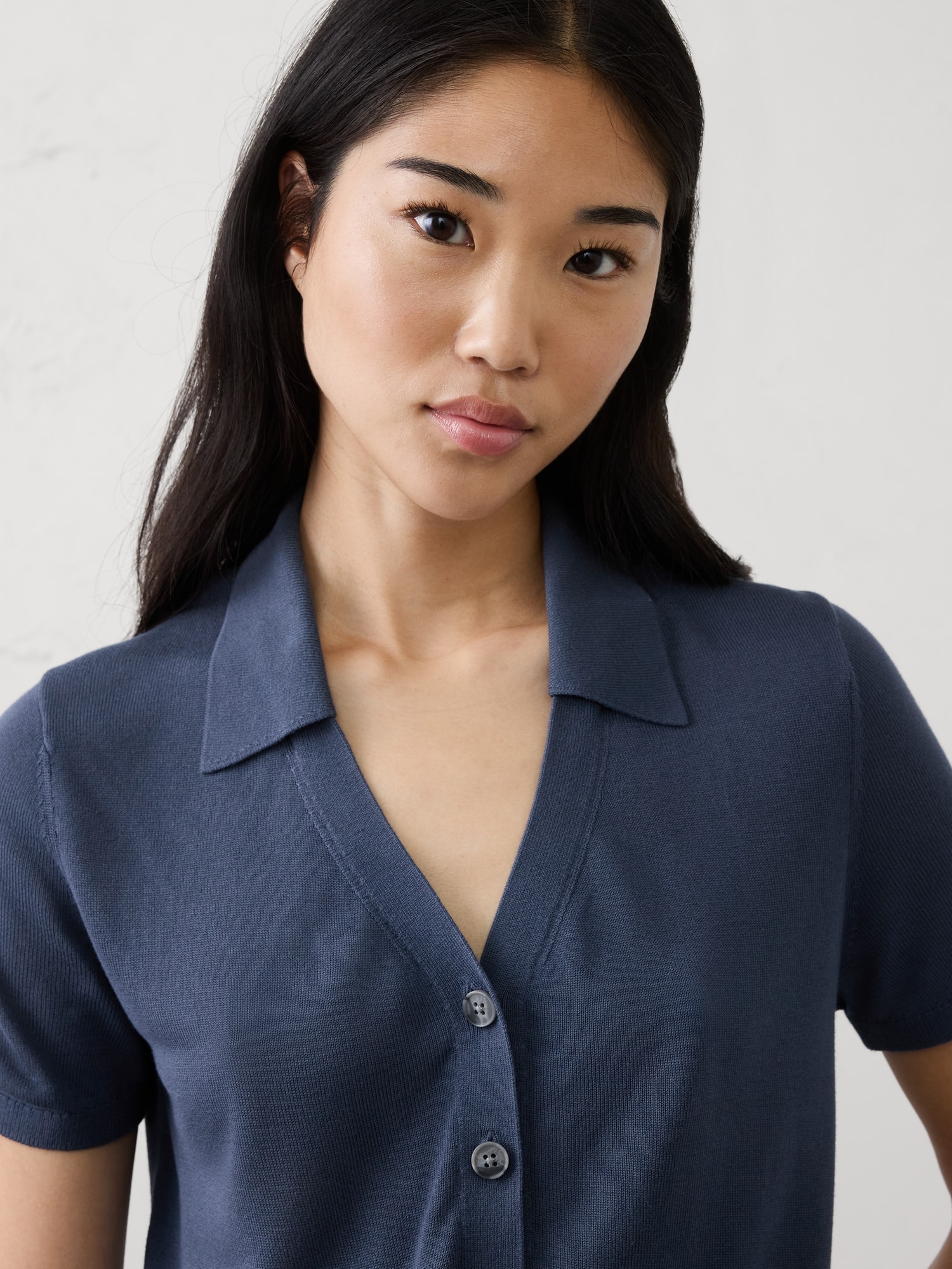 Image number 3 showing, Button-Down V-Neck Sweater Polo