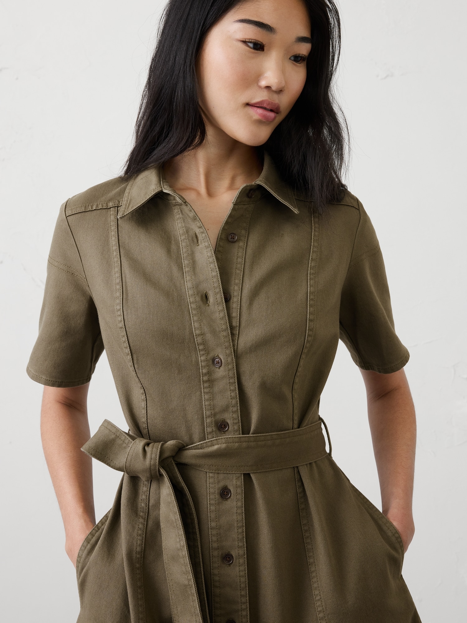 Image number 3 showing, Denim Midi Shirtdress