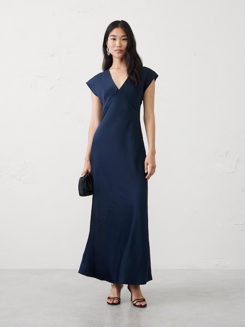 Flutter-Sleeve Maxi Dress