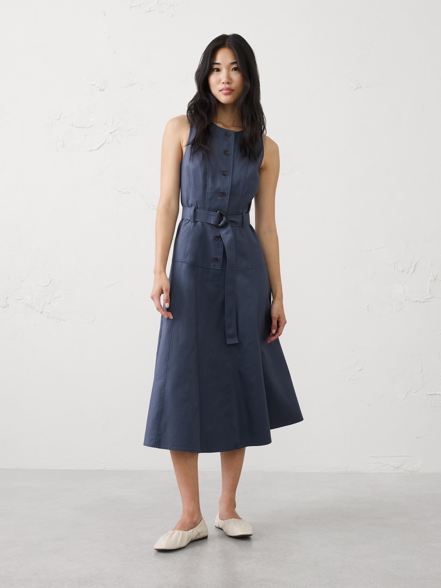 Image number 1 showing, Painters Twill Midi Dress