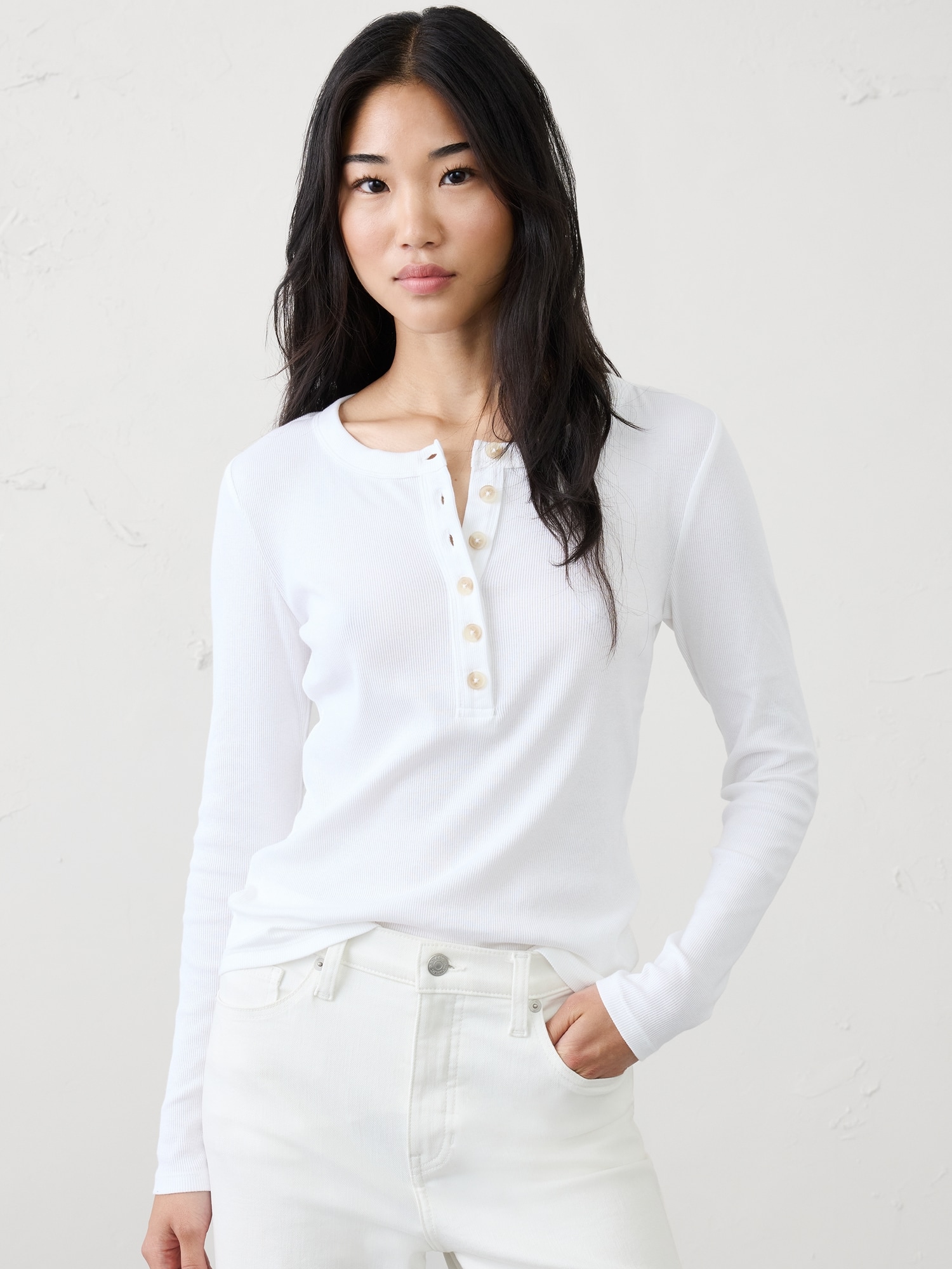 Image number 1 showing, Ribbed Henley T-Shirt
