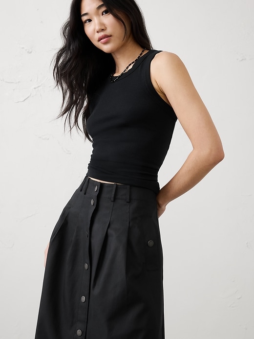 Seamed Button-Front Midi Skirt | Banana Republic Factory