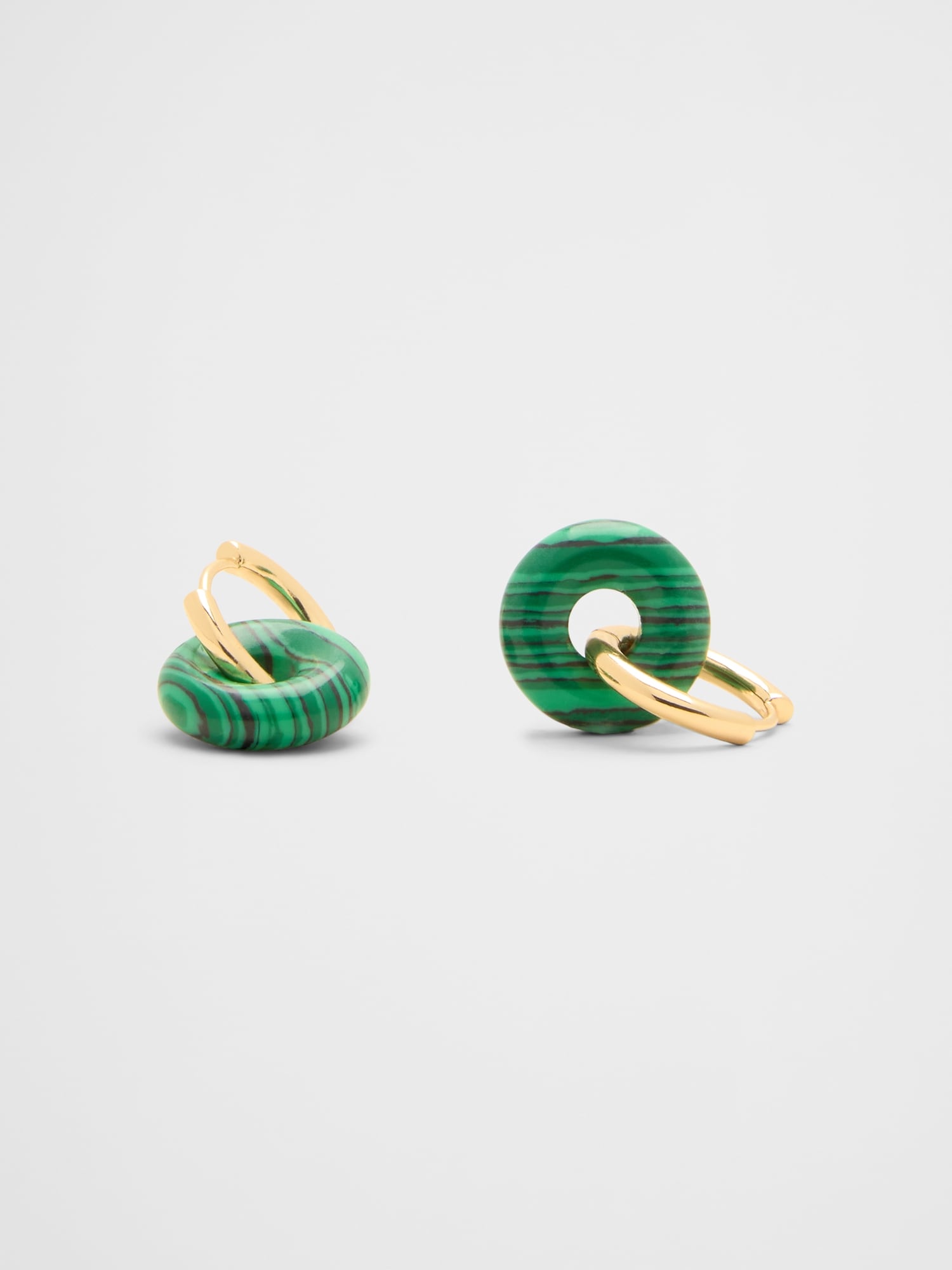 Image number 3 showing, Stone Donut Hoop Earrings