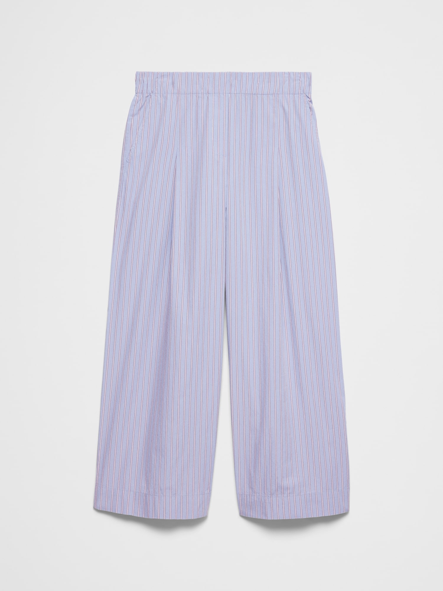 Image number 4 showing, Wide-Leg Mid-Rise Poplin Pull-On Pant