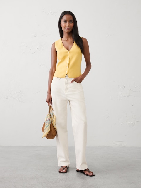 V-Neck Button Sweater Vest