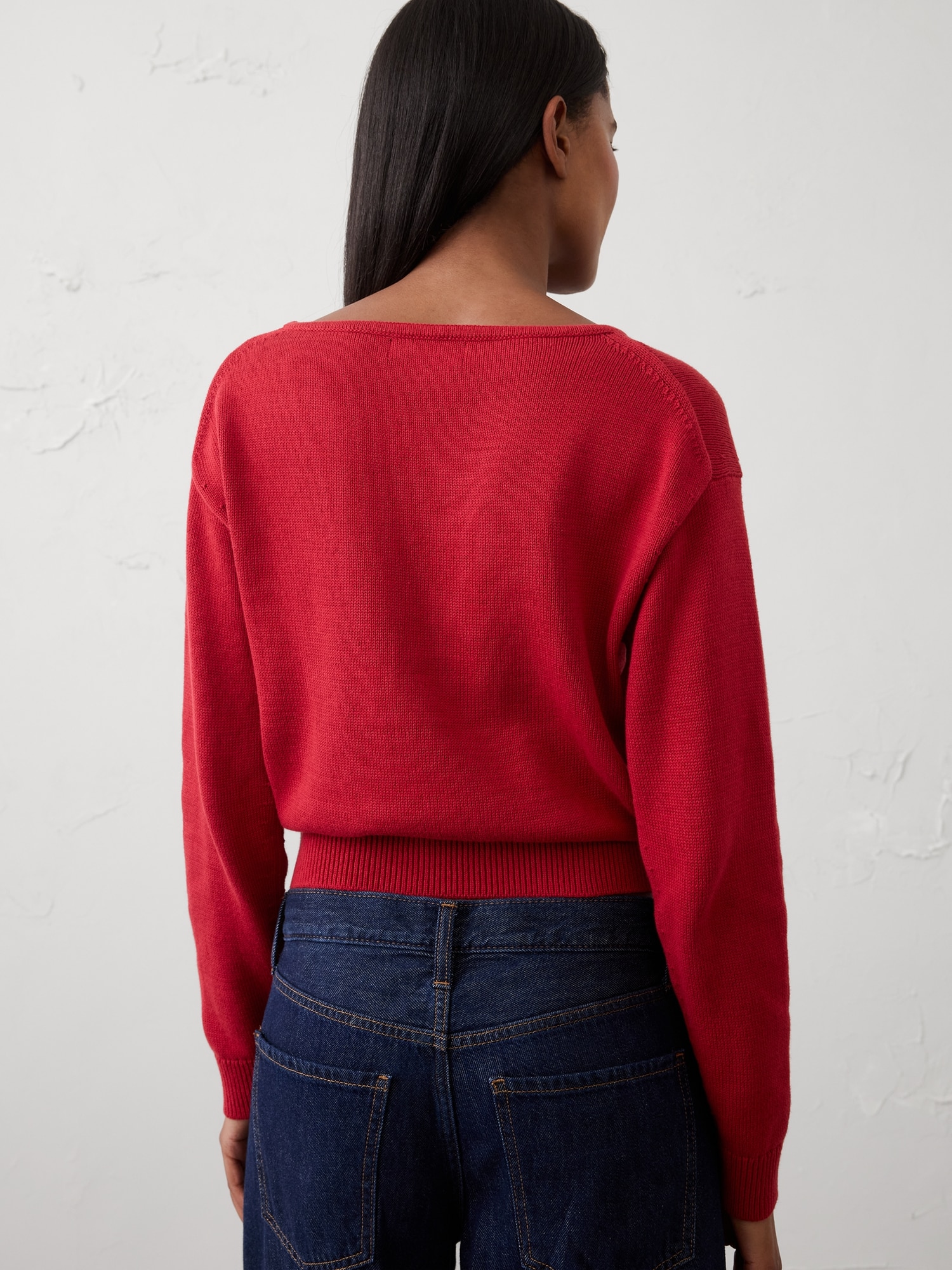 Image number 2 showing, Cotton Boat-Neck Sweater