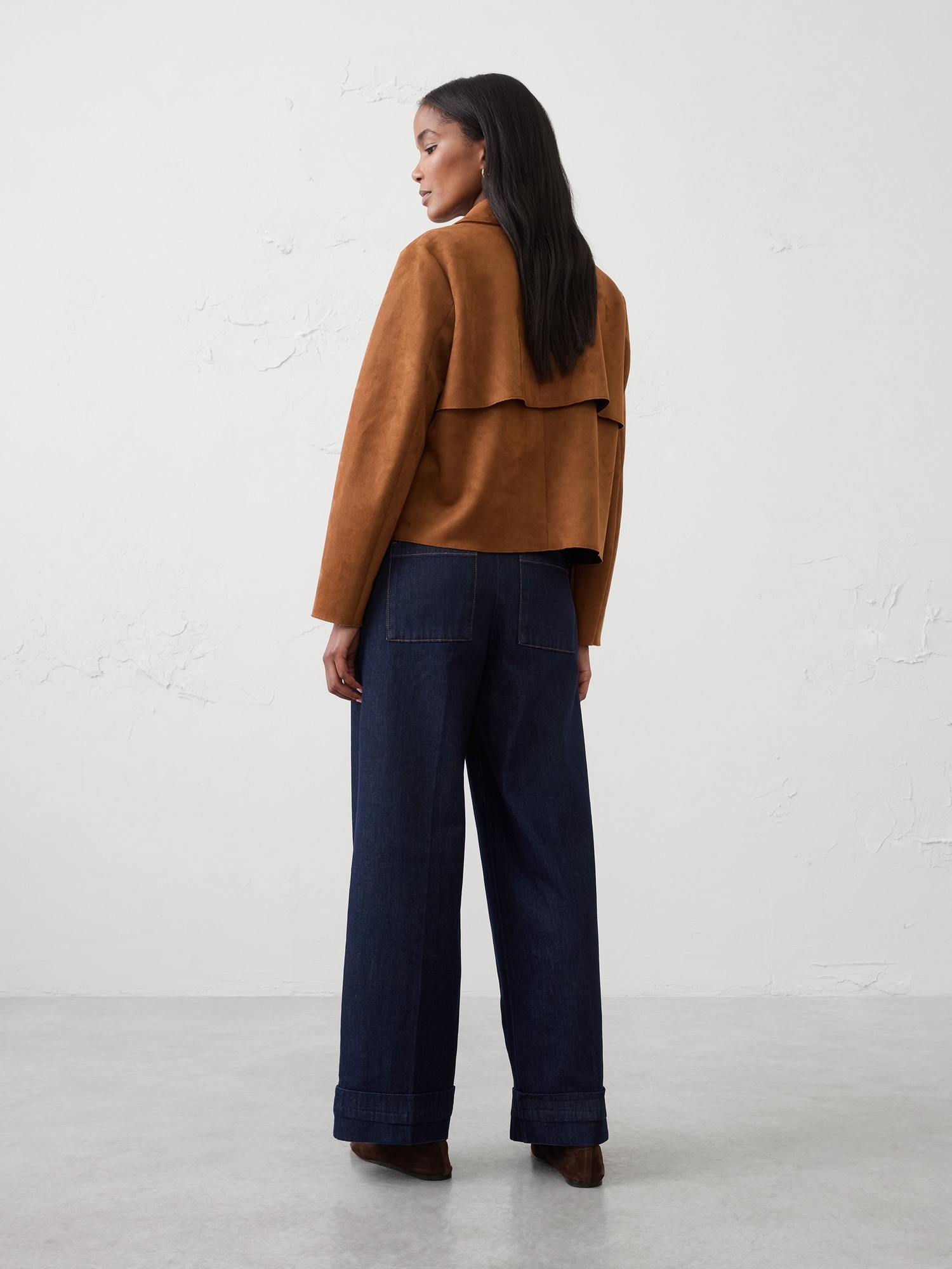 Image number 2 showing, Wide-Leg Mid-Rise Cuffed Jean