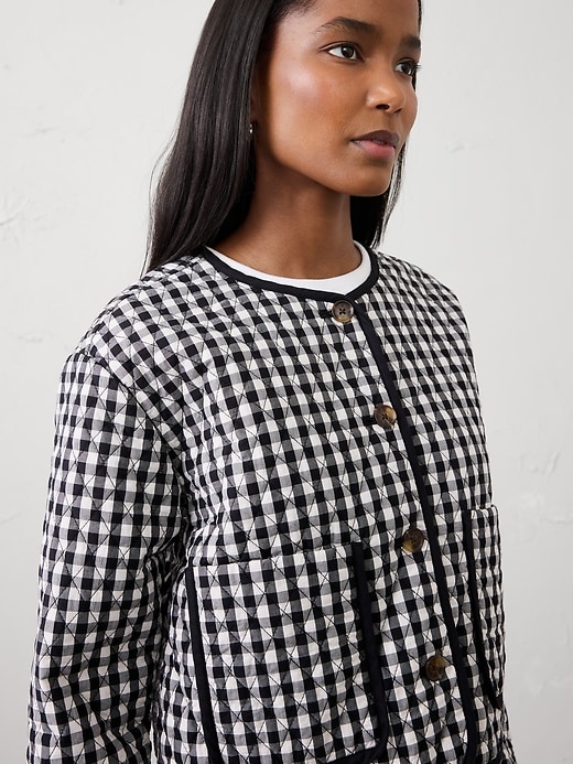 Quilted Gingham Jacket | Banana Republic Factory