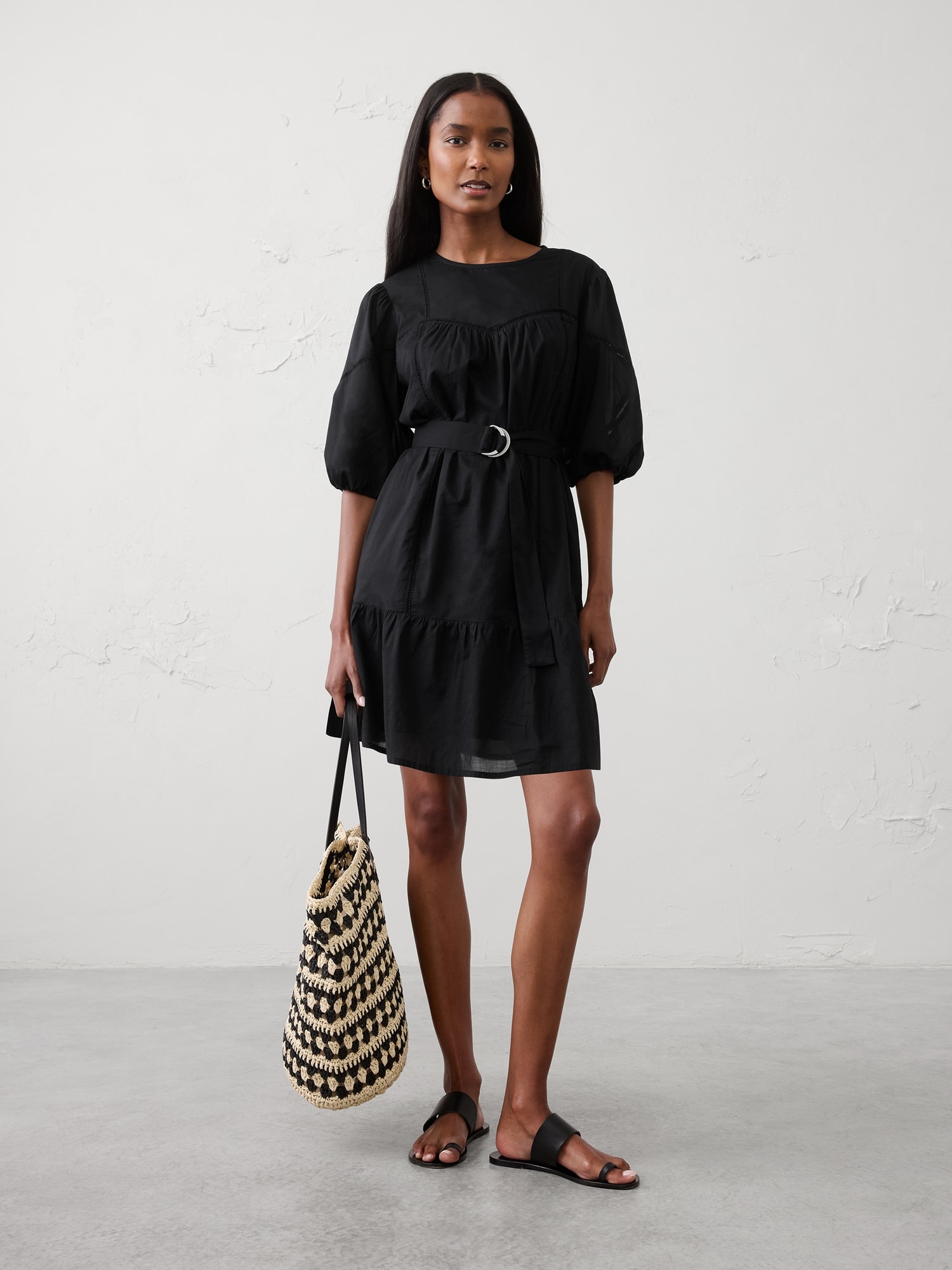 Image number 1 showing, Balloon-Sleeve Mini Dress