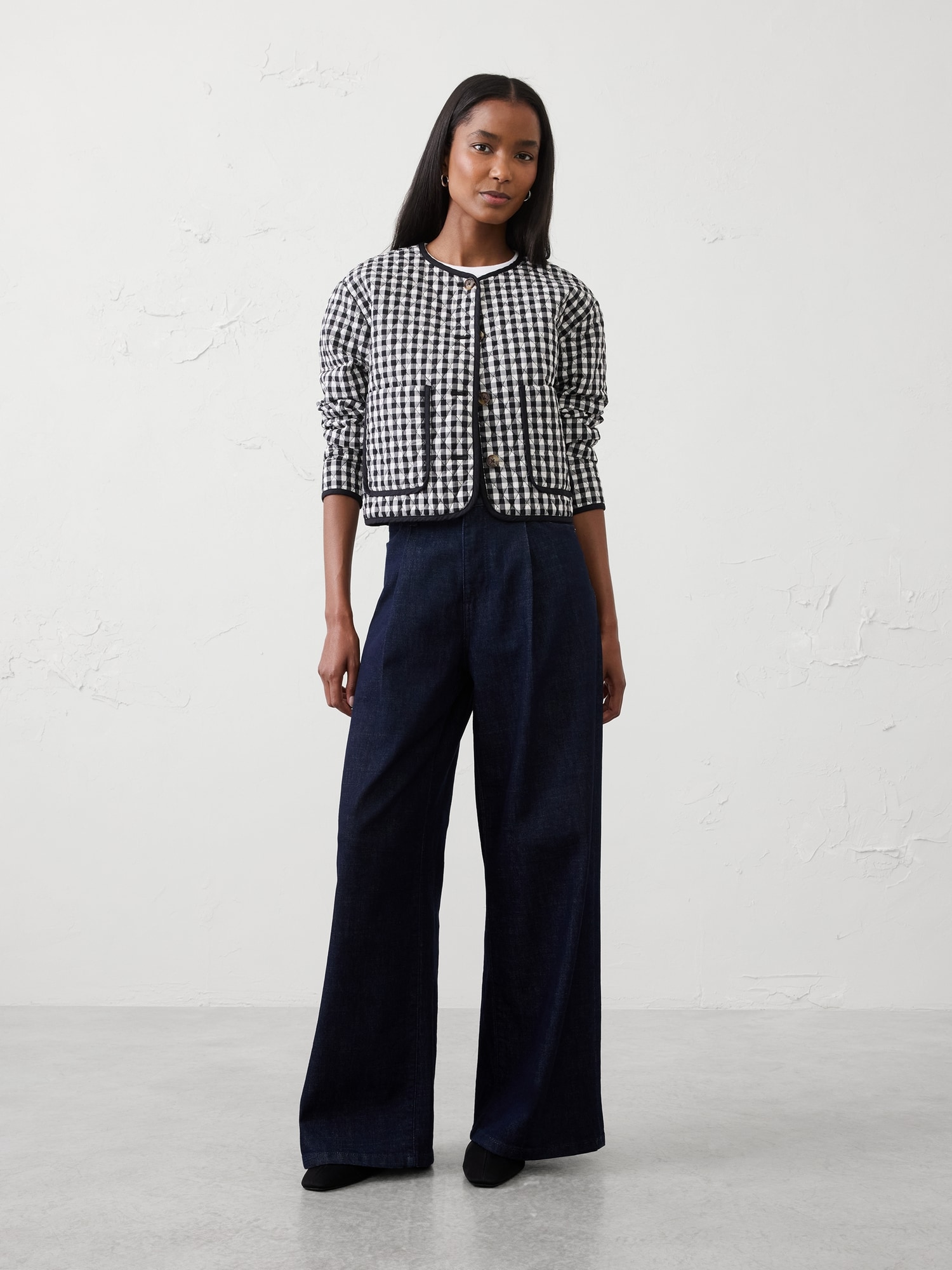 Image number 1 showing, Quilted Gingham Jacket