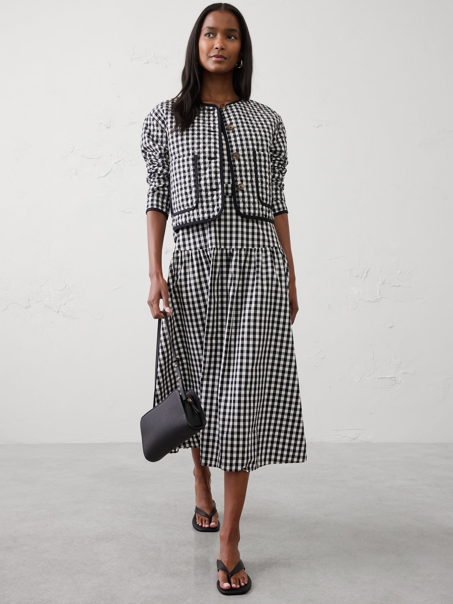 Image number 3 showing, Poplin Surplice Midi Dress
