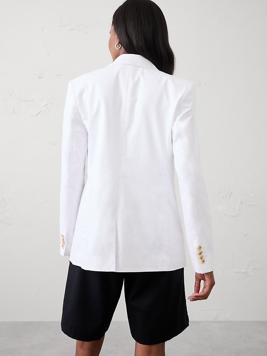 Linen-Blend Double Breasted Blazer | Banana Republic Factory