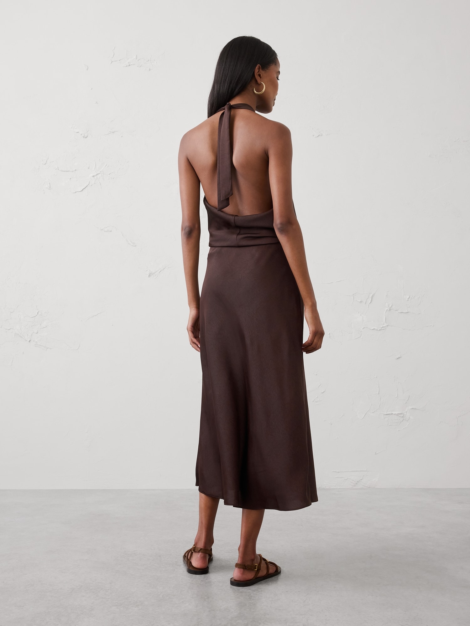 Image number 2 showing, Crushed Satin Midi Slip Skirt