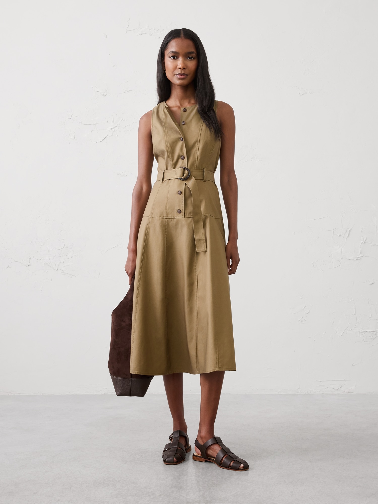 Image number 1 showing, Painters Twill Midi Dress