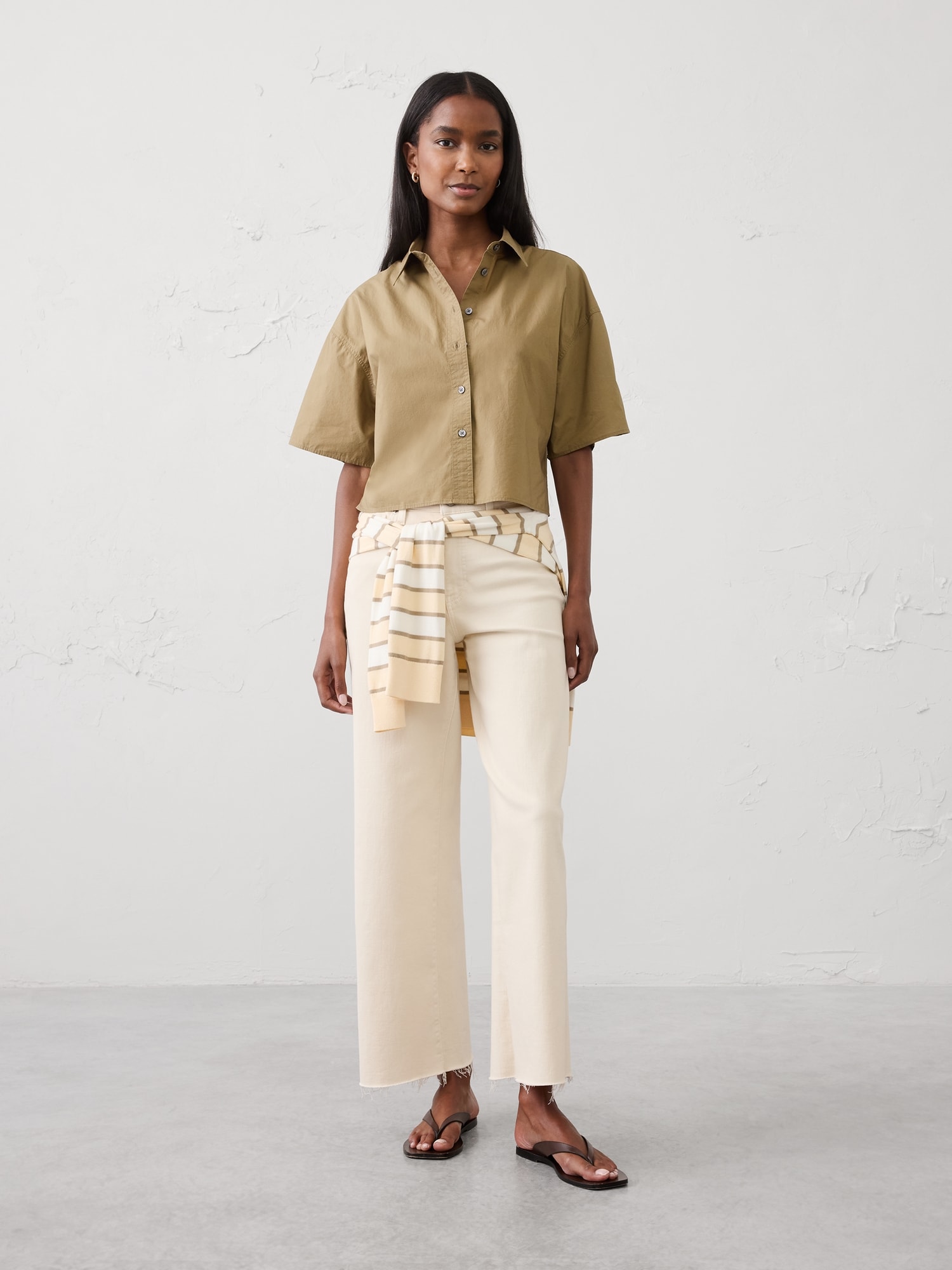 Image number 1 showing, Boxy Cropped Shirt