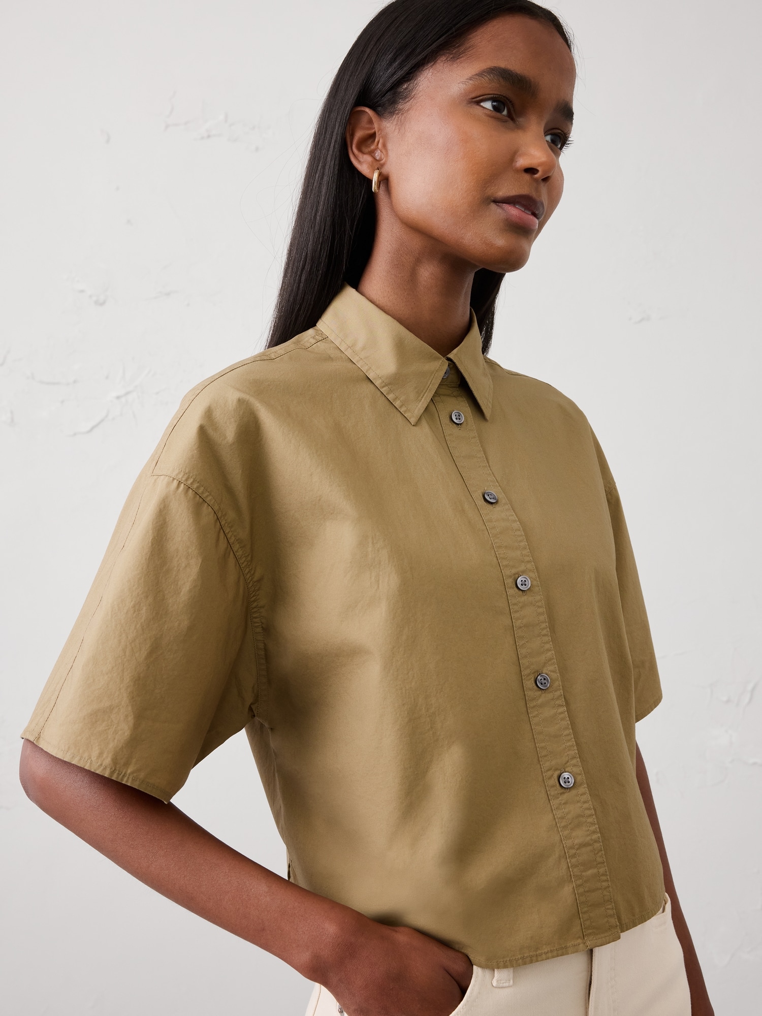 Image number 3 showing, Boxy Cropped Shirt