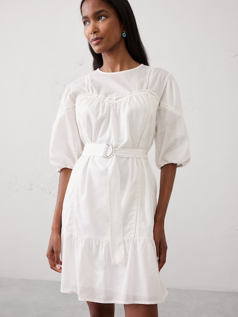 Balloon-Sleeve Mini Dress