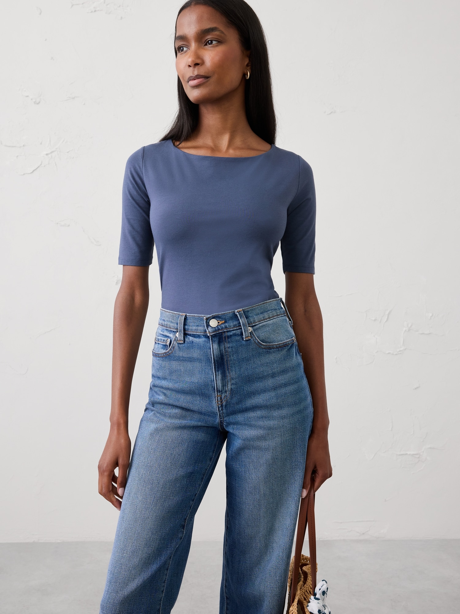 Image number 1 showing, Soft Stretch Elbow-Sleeve Top