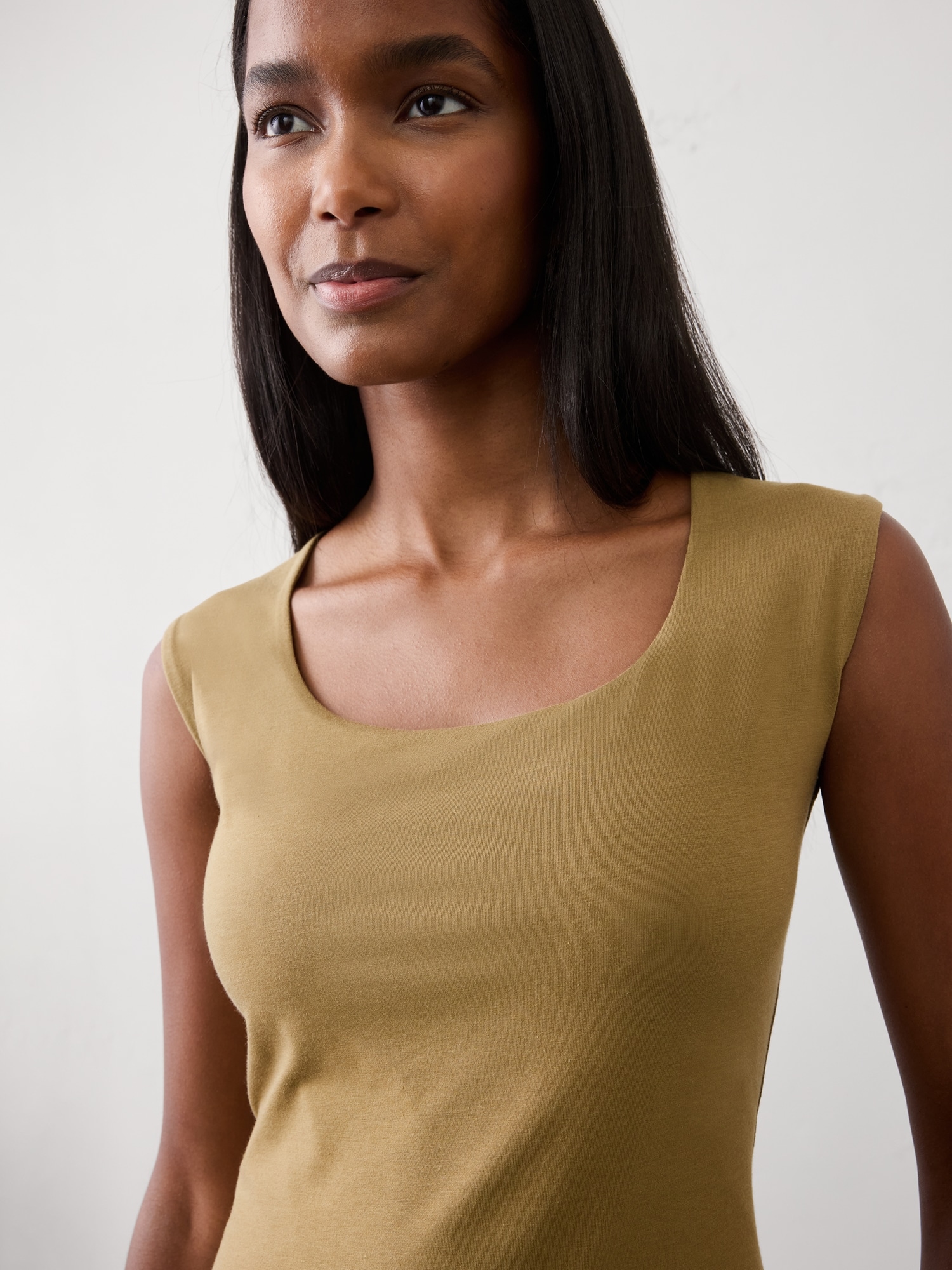 Image number 3 showing, Soft Stretch Scoop-Neck Top