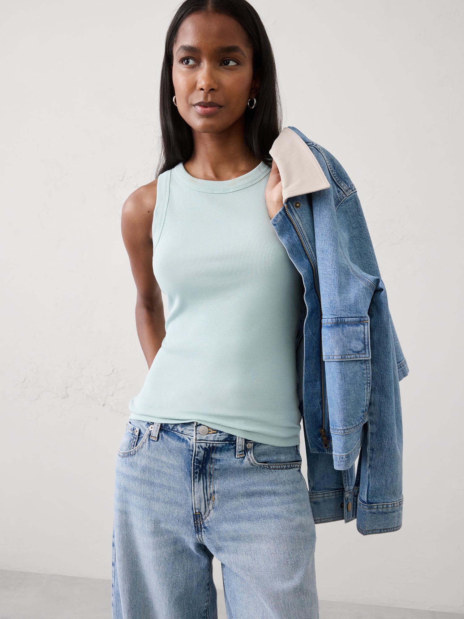 Image number 1 showing, Ribbed Racer Tank