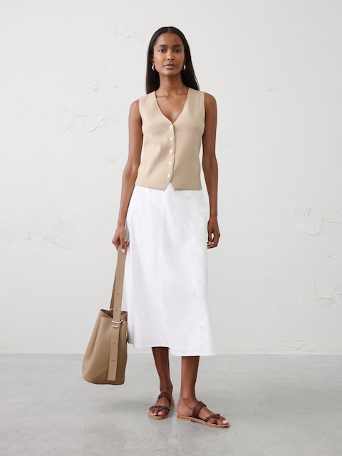 V-Neck Button Sweater Vest