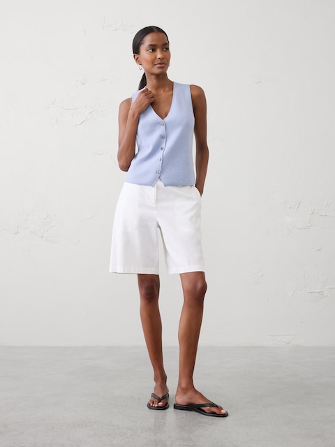 V-Neck Button Sweater Vest