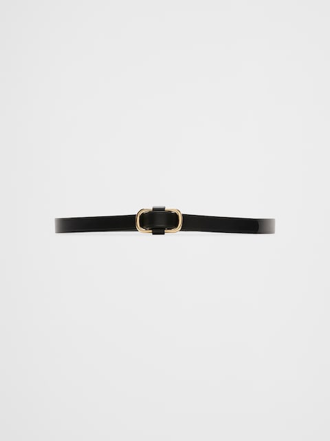 Leather Square-Slider Buckle Belt