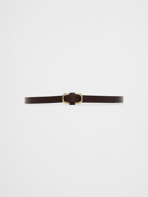 Leather Square-Slider Buckle Belt