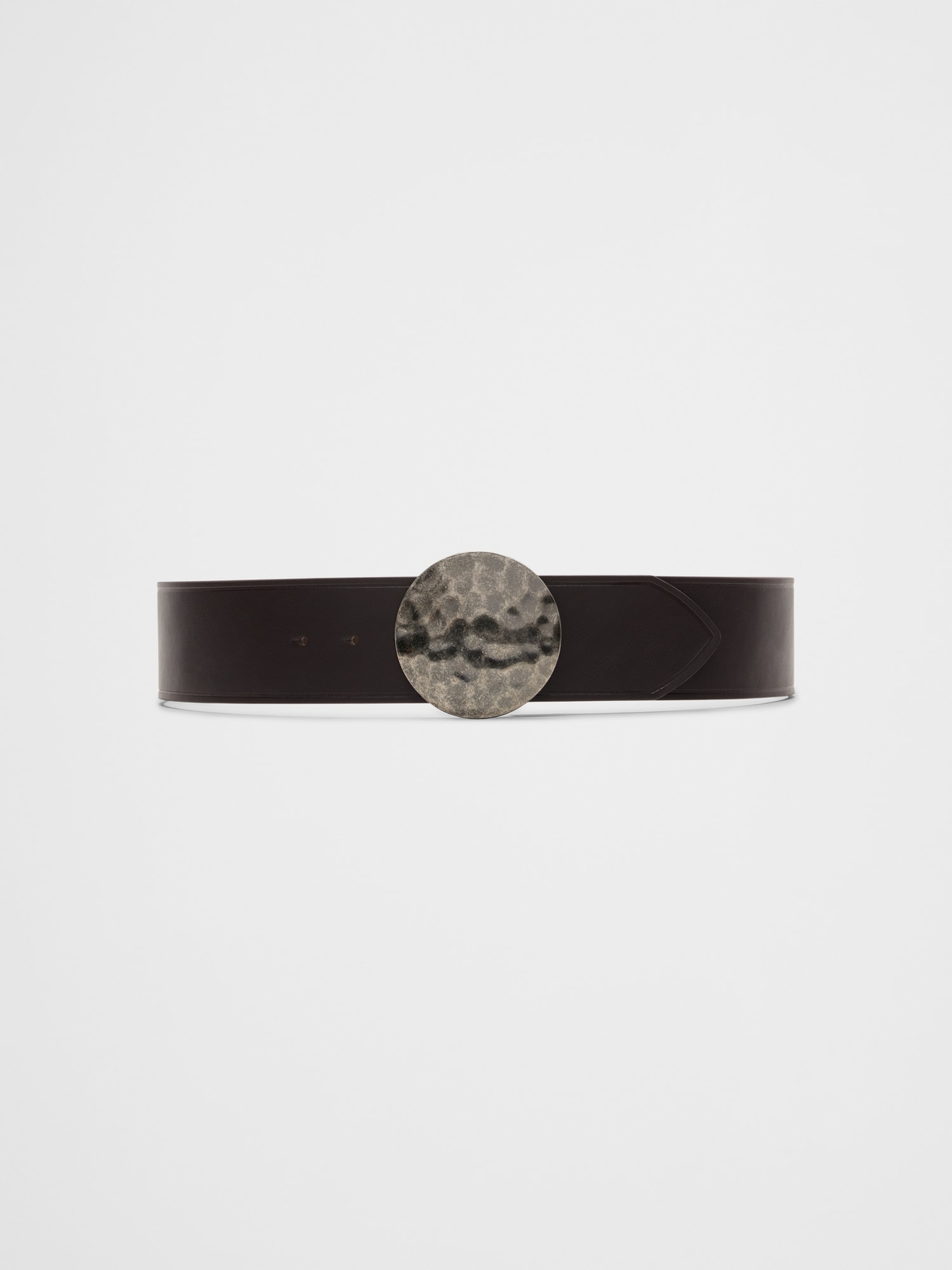 Image number 1 showing, Wide Vegan Leather Round Buckle Belt
