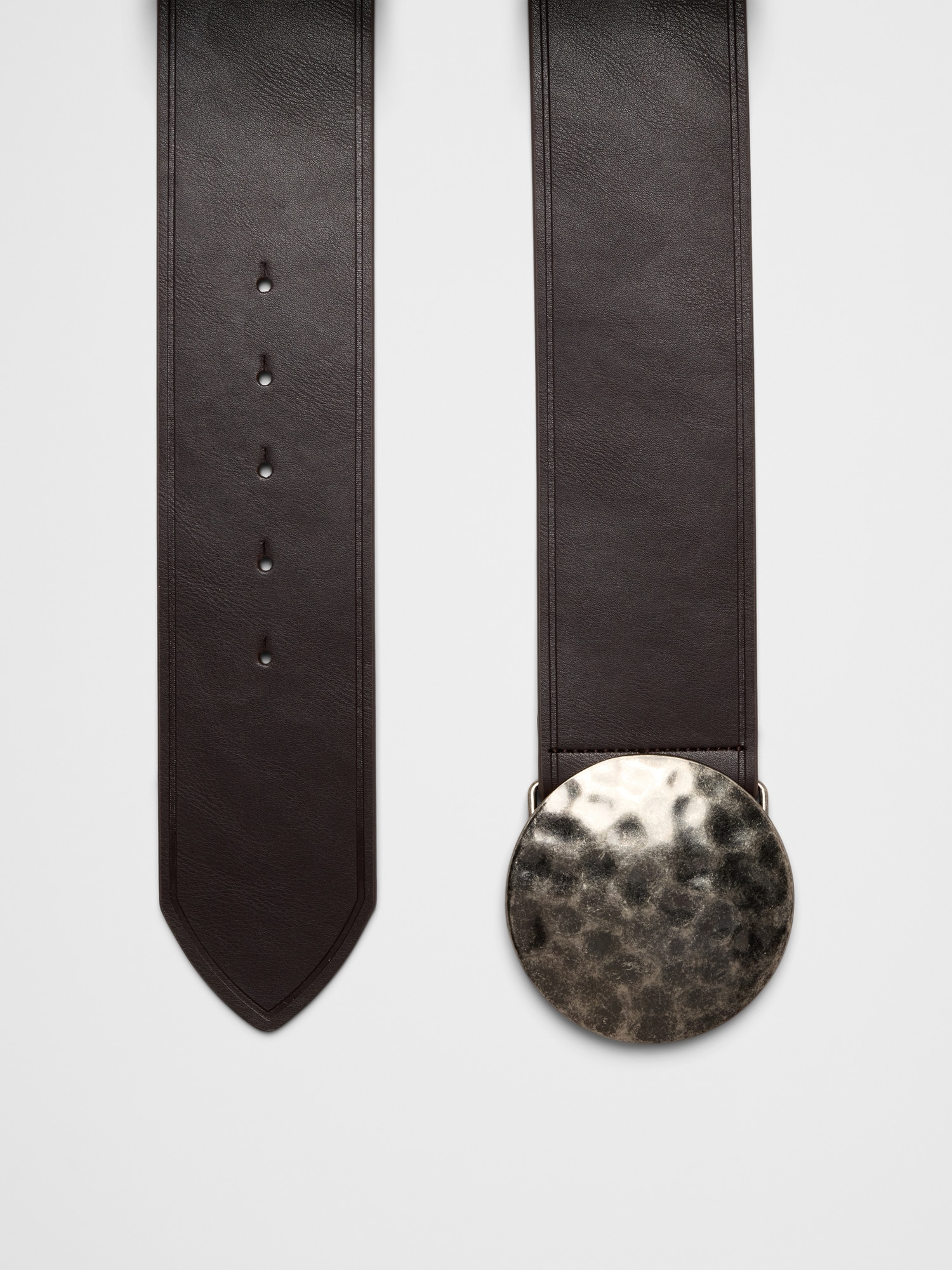 Image number 2 showing, Wide Vegan Leather Round Buckle Belt