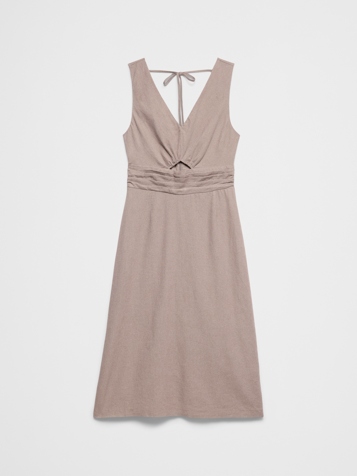 Image number 4 showing, Linen-Blend Cutout Midi Dress