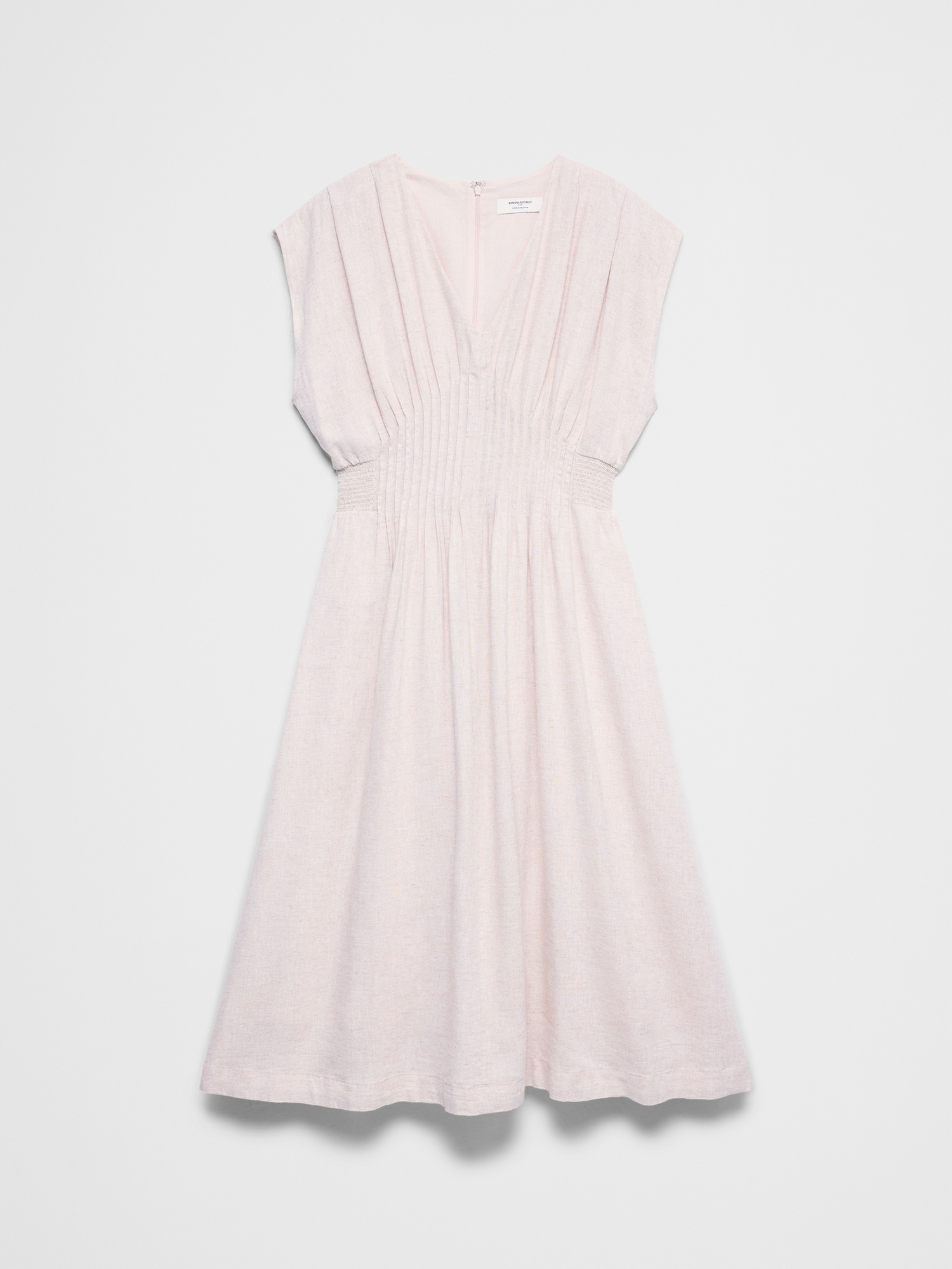 Image number 4 showing, Linen-Blend Pleated-Waist Midi Dress