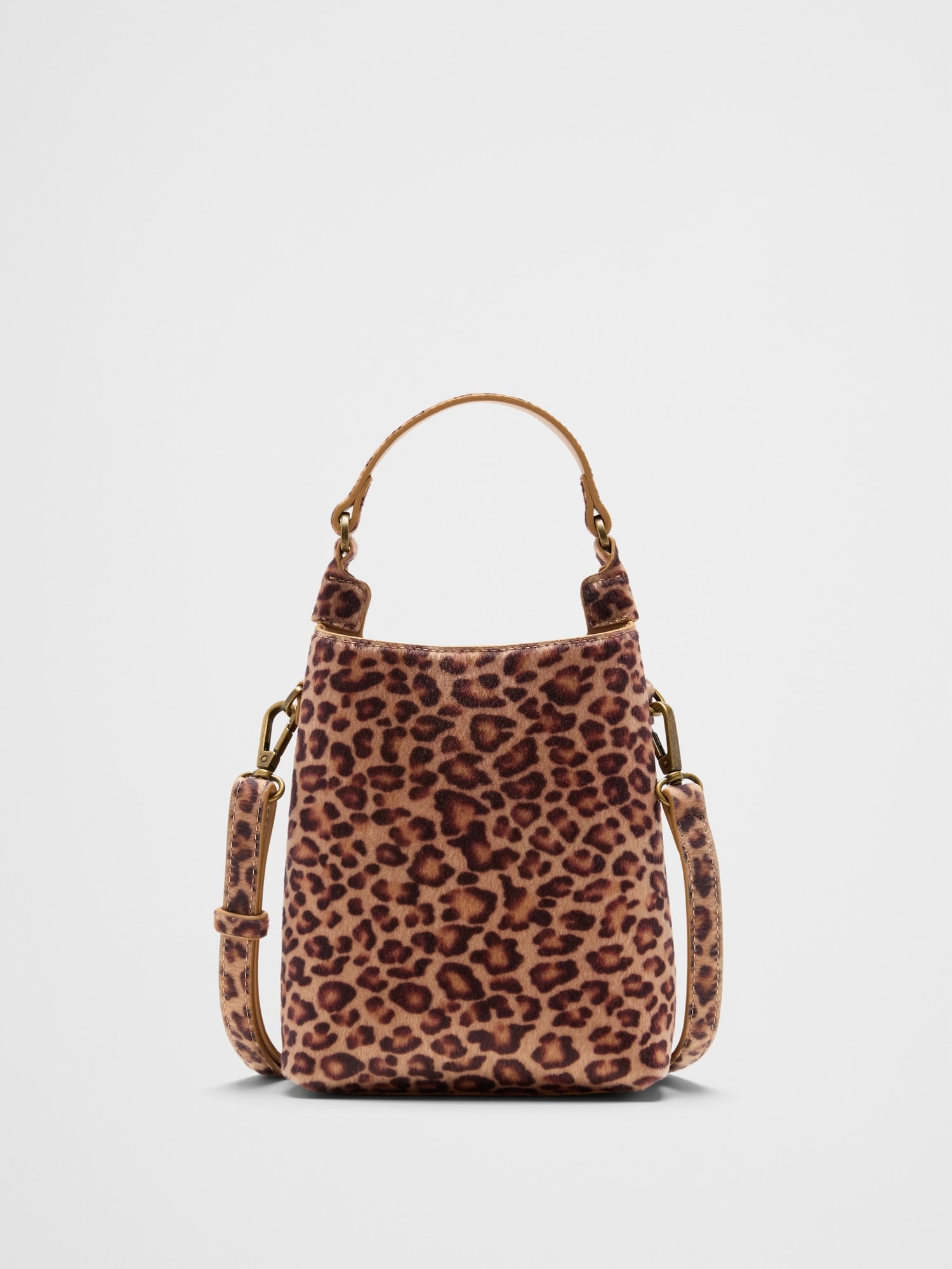 Vegan Leather Micro Mini Bucket Crossbody Bag