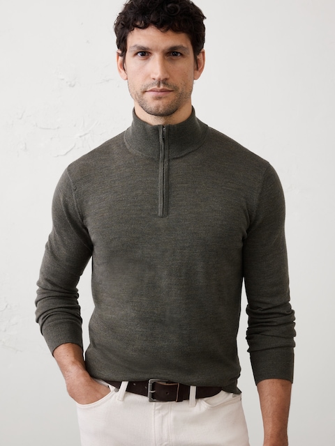 Merino Wool Quarter-Zip Sweater