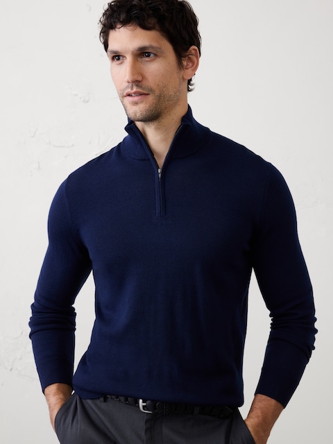 Merino Wool Quarter-Zip Sweater