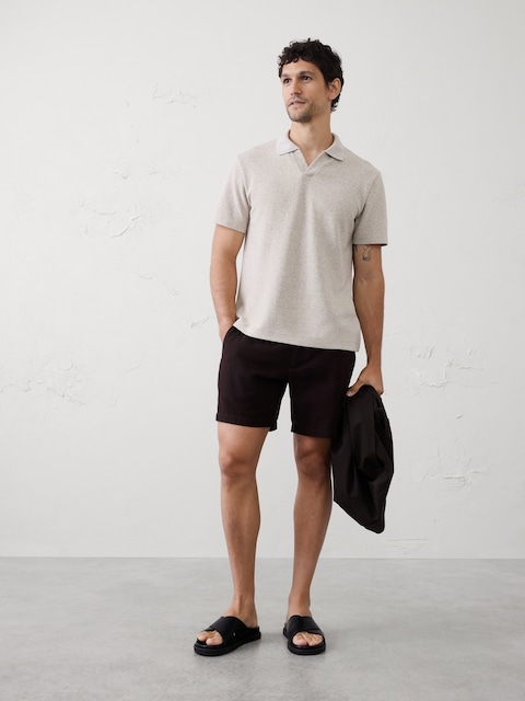 Standard-Fit Johnny-Collar Polo
