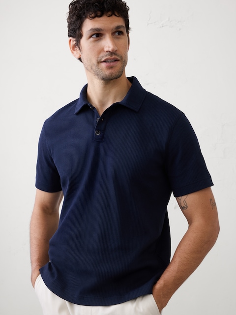 Standard-Fit Light Pointelle Polo