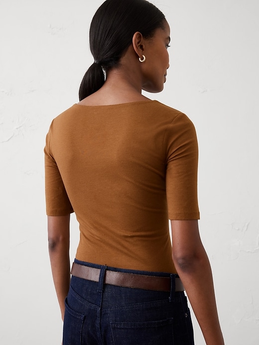 Soft Stretch Square-Neck Top | Banana Republic Factory