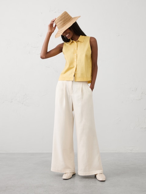 Collared Cropped Shirt