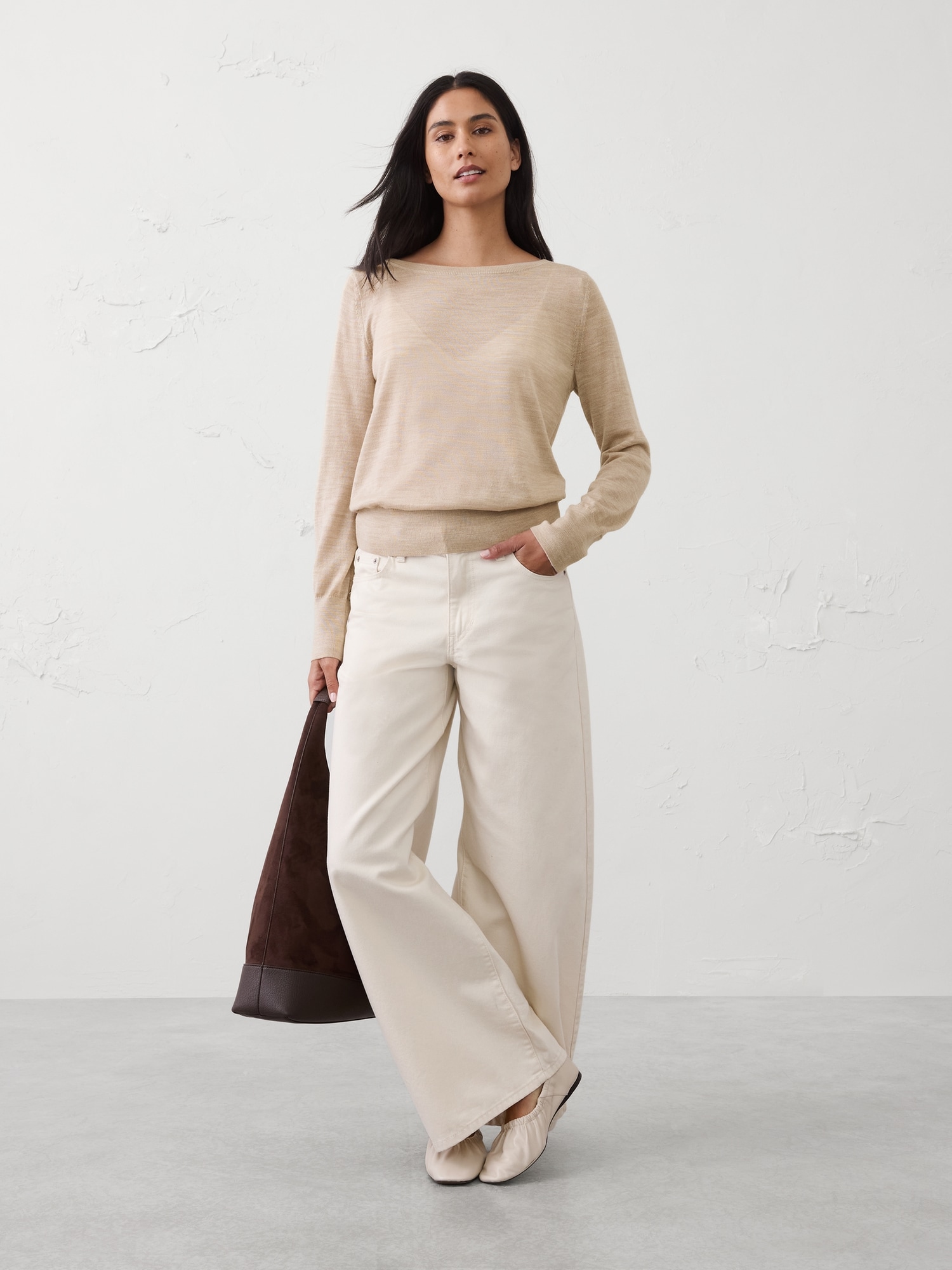 Merino Wool Boatneck Sweater