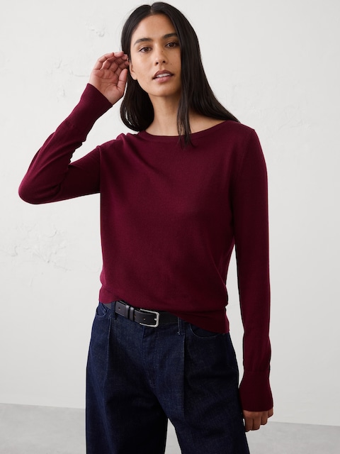 Merino Wool Boat-Neck Sweater