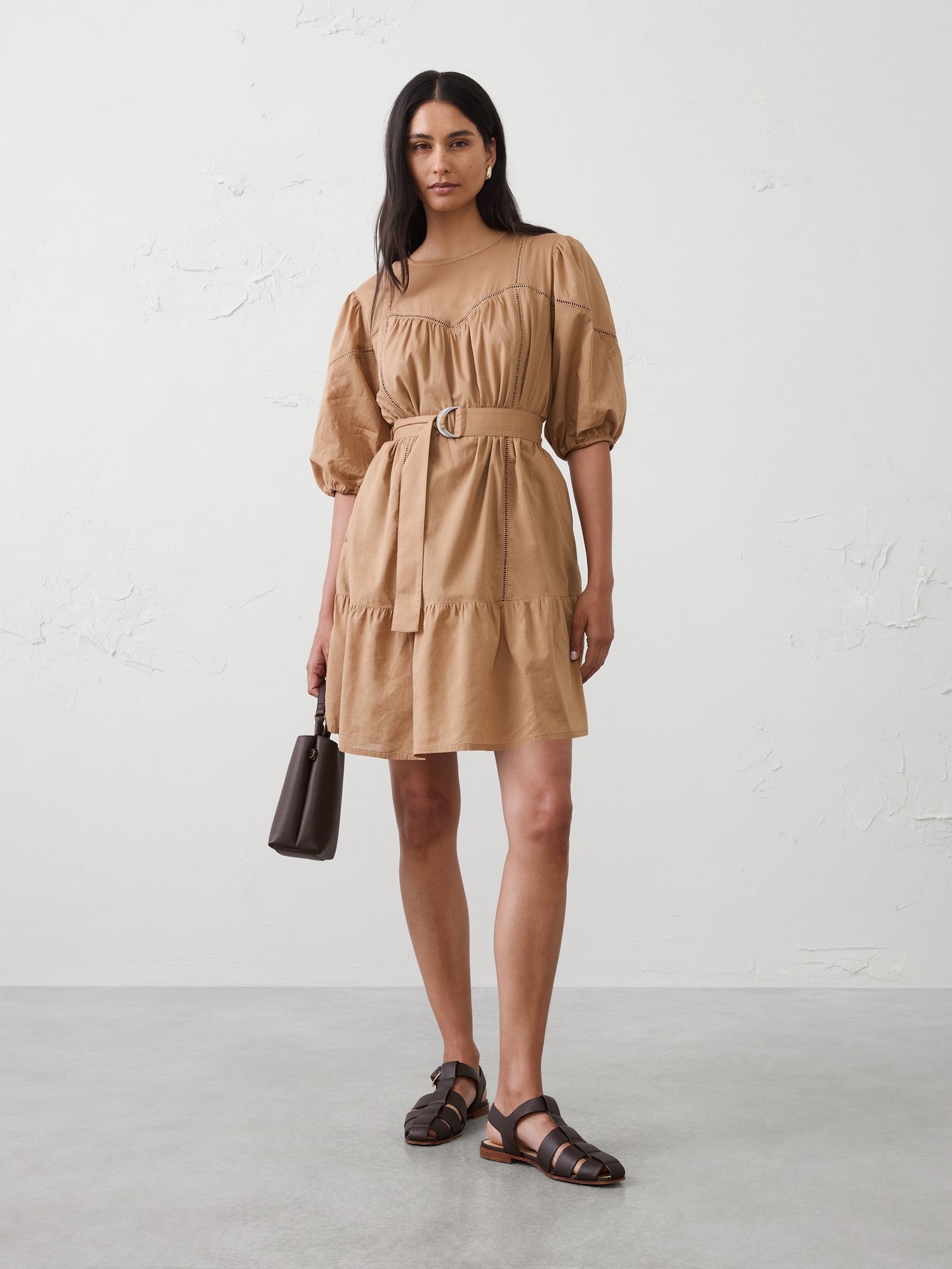 Image number 1 showing, Balloon-Sleeve Mini Dress