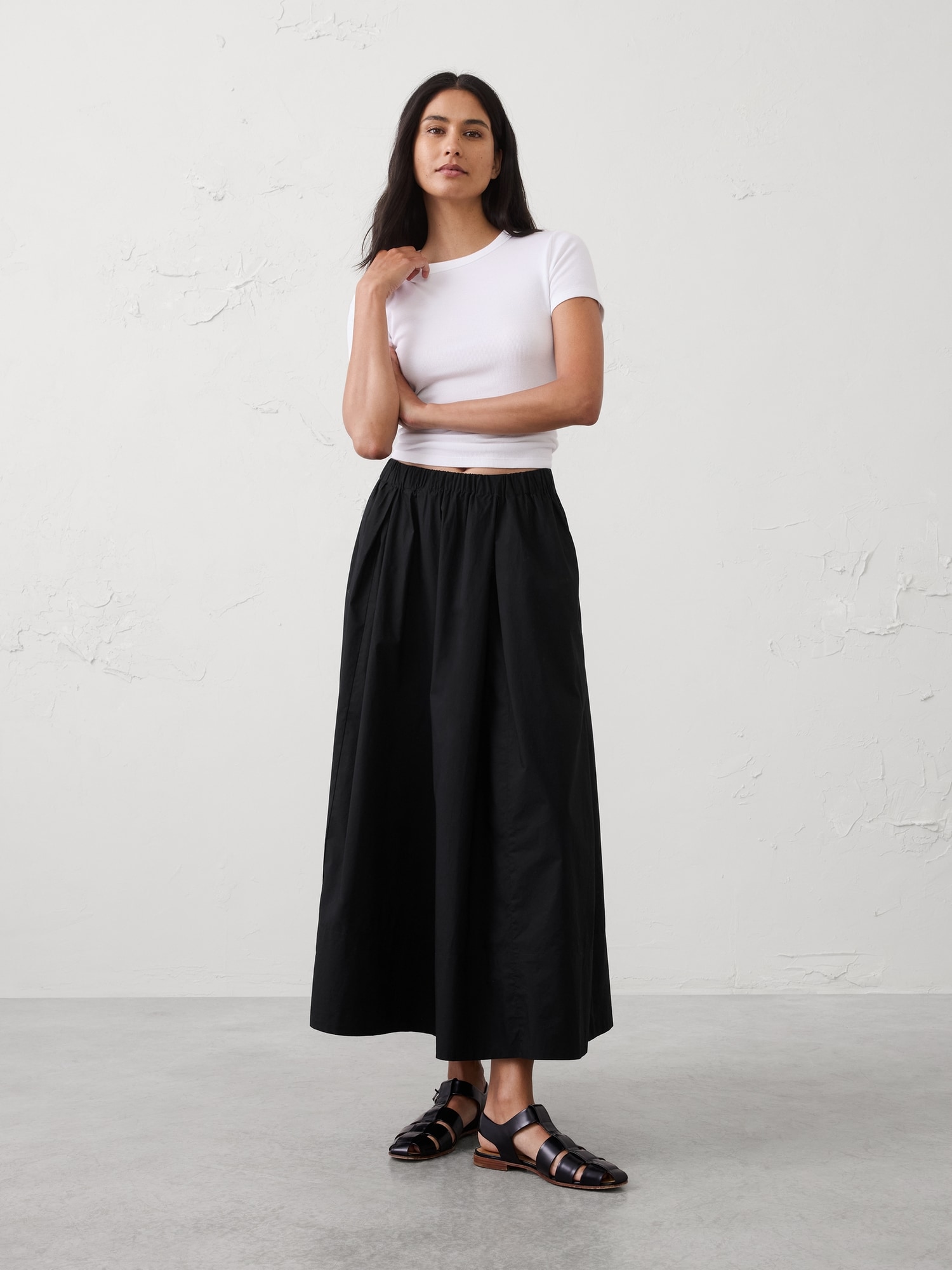 Image number 1 showing, Poplin Maxi Skirt