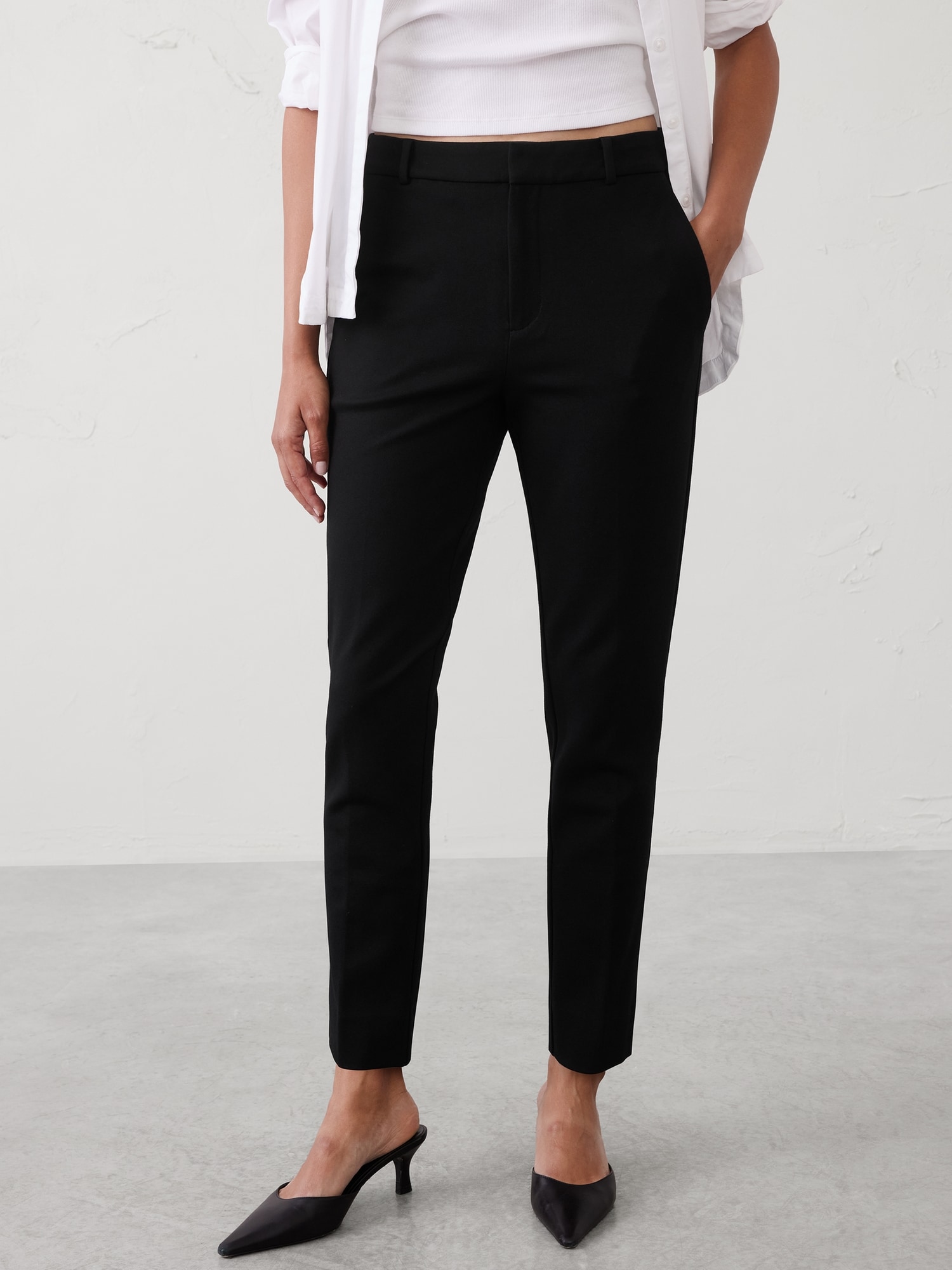 Image number 3 showing, Sloan Slim High-Rise Knit Ponte Ankle Pant