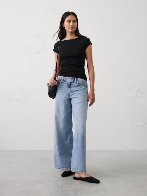 Ribbed Boatneck Top