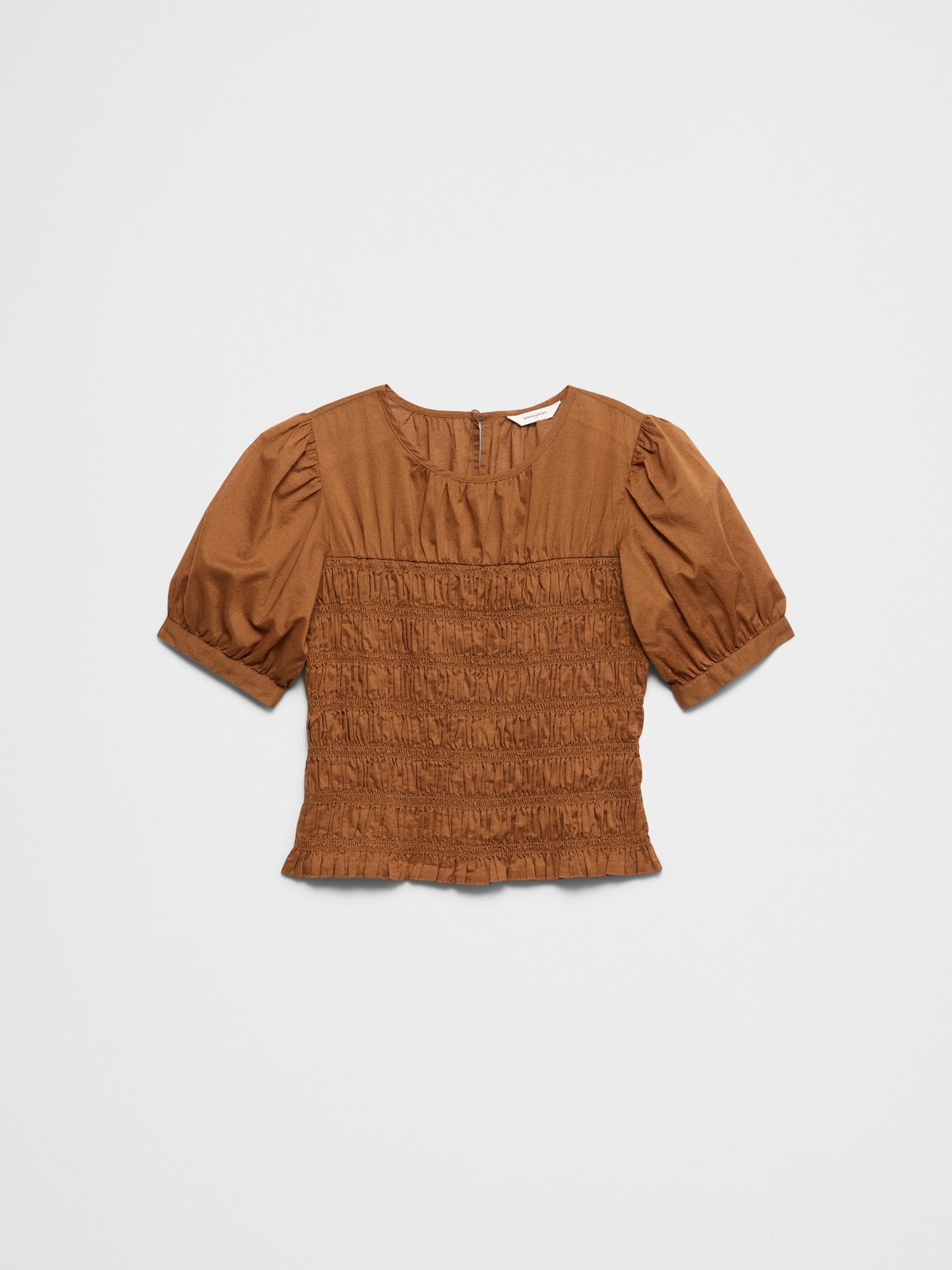Image number 4 showing, High-Neck Smocked Cropped Top