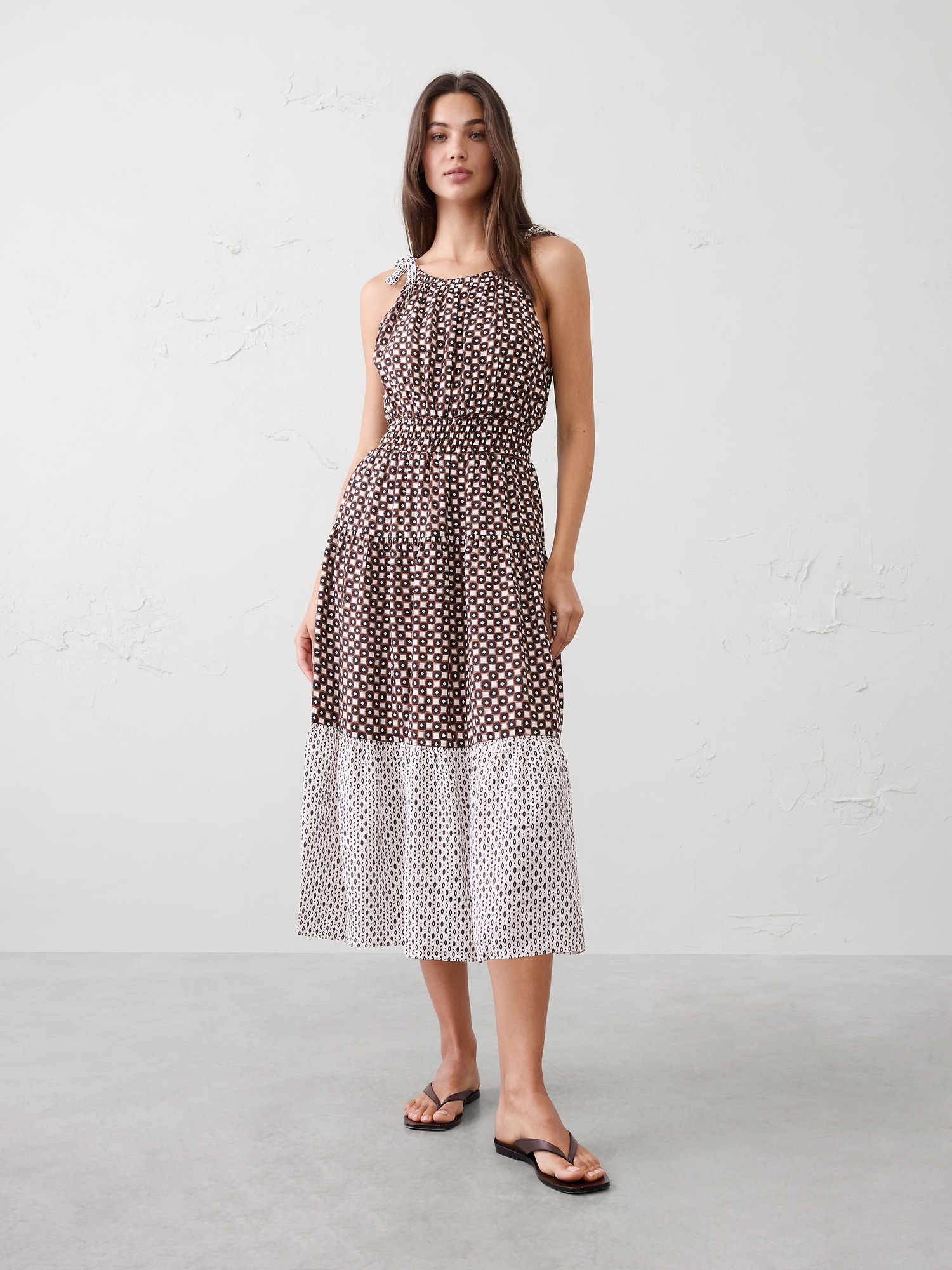 Image number 1 showing, Tied-Shoulder Maxi Dress