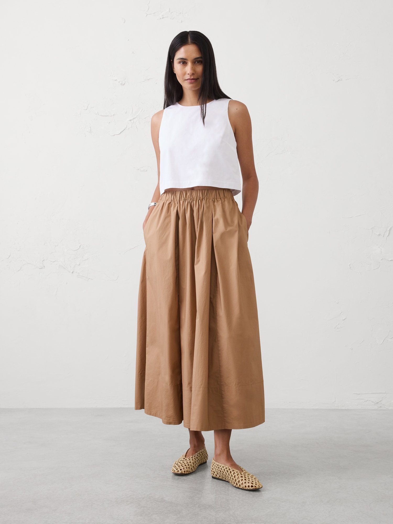 Image number 1 showing, Poplin Maxi Skirt