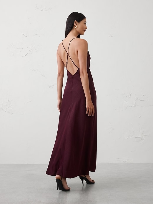 banana republic silk cowl neck backless maxi dress Banana Republic Matte Silk Cowl-Neck Backless Maxi Dress at MarketFair  Shoppes in Princeton, NJ