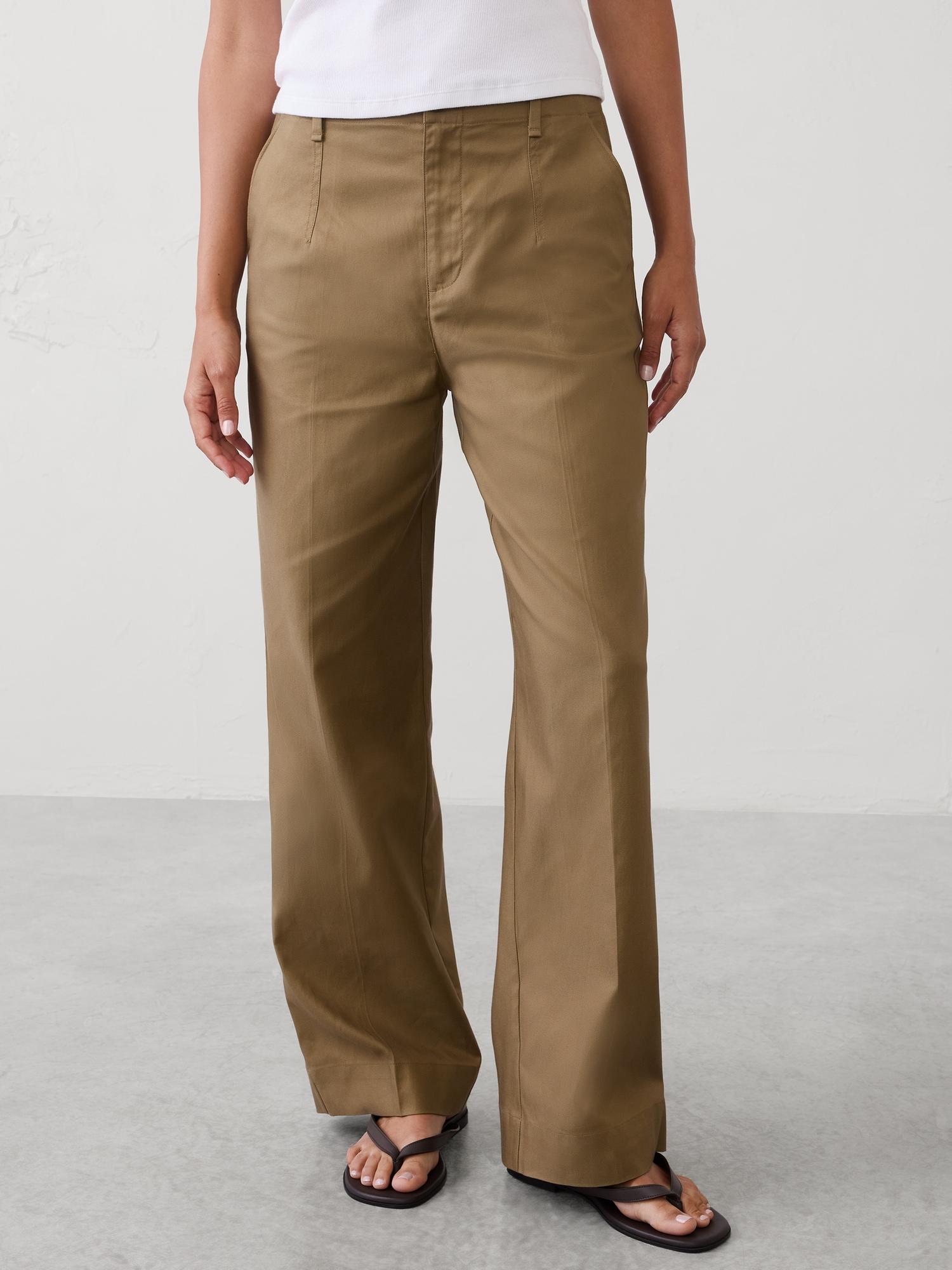 Image number 2 showing, Straight High-Rise Twill Pant